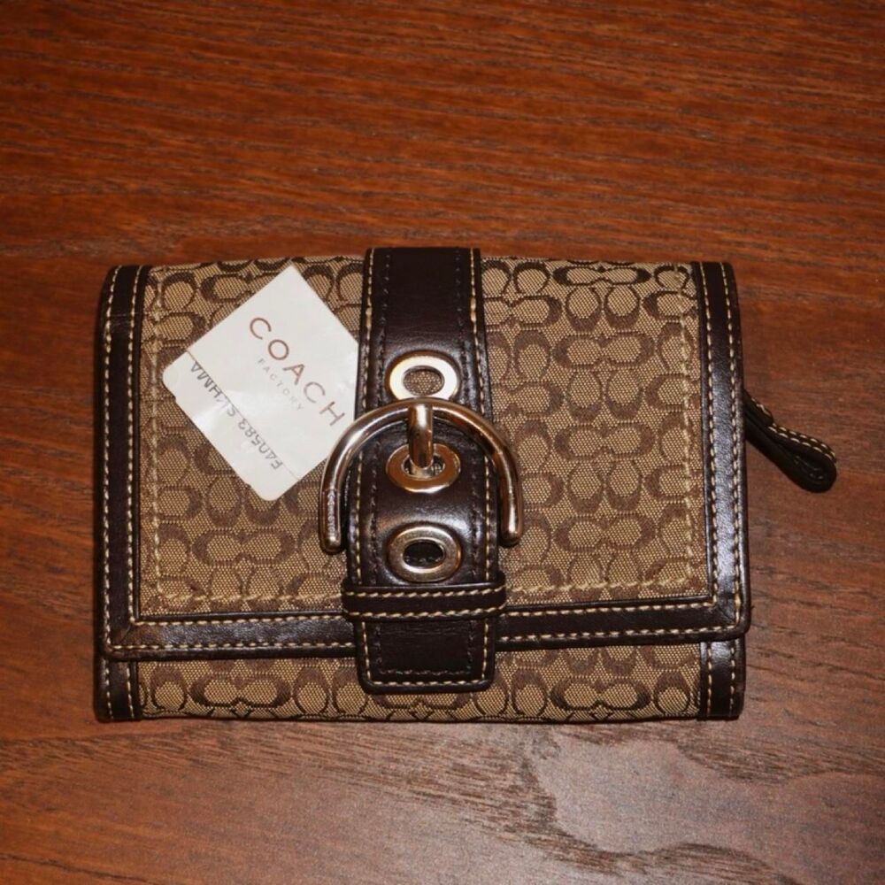 Coach Soho Signature C Khaki Brown Wallet
